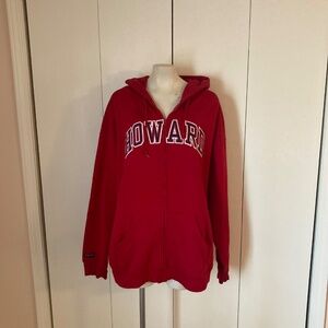 Vintage 90s Jansport  Red HOWARD University Zip up Hoodie Sweatshirt Size XXL
